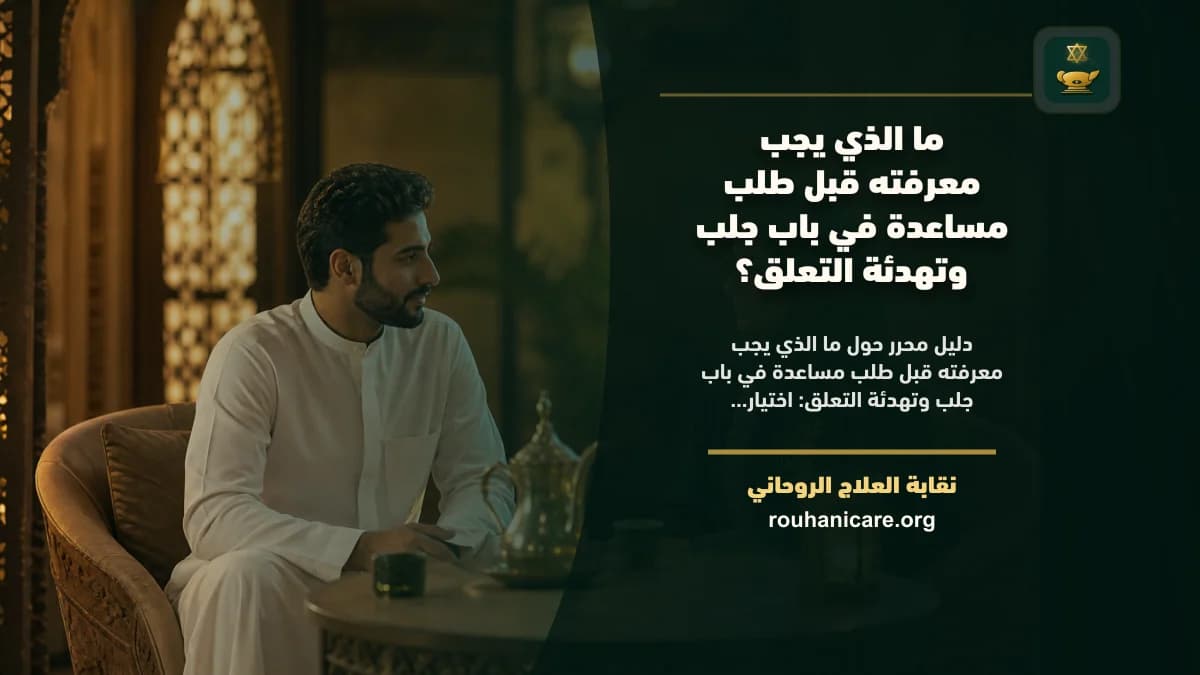 ما الذي يجب معرفته قبل طلب مساعدة في باب جلب وتهدئة التعلق؟