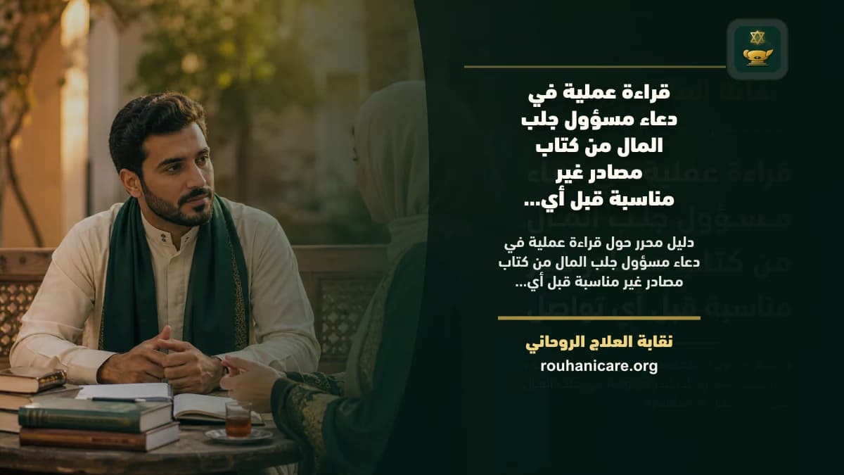 قراءة عملية في دعاء مسؤول جلب المال من كتاب مصادر غير مناسبة قبل أي تواصل