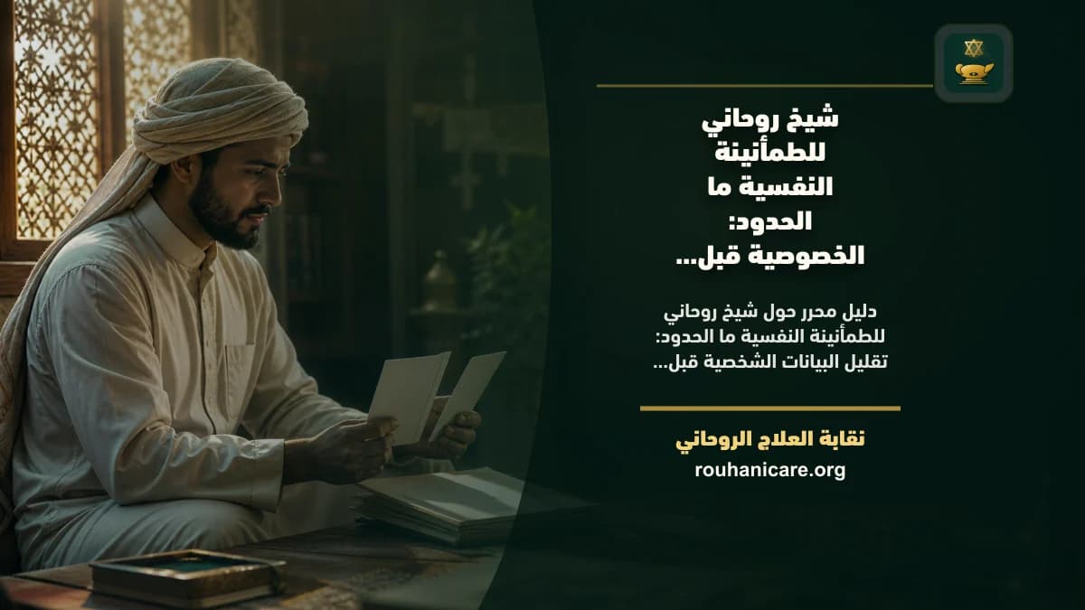 هاتف مغلق بجوار دفتر وسبحة في مساحة هادئة ترمز لحماية الخصوصية قبل الاستشارة