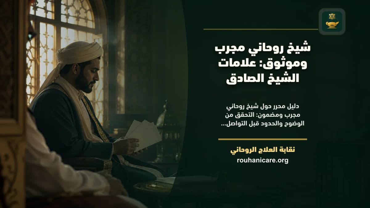 مصحف ودفتر أسئلة في مشهد هادئ يرمز للتحقق قبل الاستشارة الروحانية