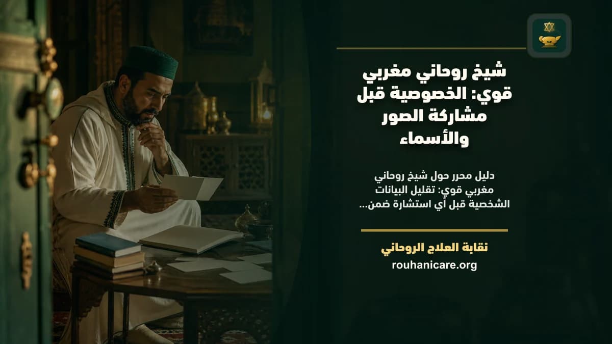 هاتف مغلق بجوار دفتر ملاحظات يرمز لحماية الصور والأسماء قبل الاستشارة الروحية