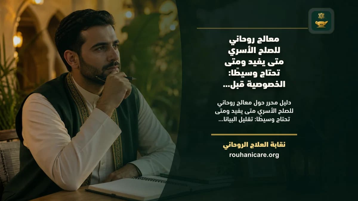 معالج روحاني للصلح الأسري متى يفيد ومتى تحتاج وسيطًا: الخصوصية قبل مشاركة الصور والأسماء