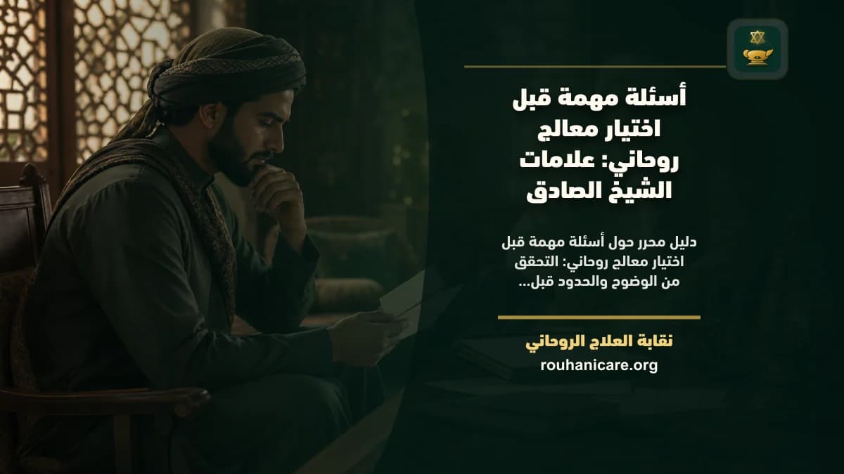 أسئلة مهمة قبل اختيار معالج روحاني: علامات الشيخ الصادق