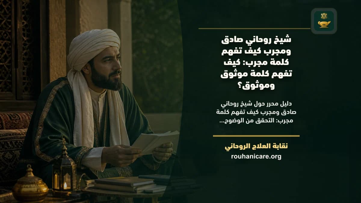 فهم كلمة مجرب عند اختيار شيخ روحاني دفتر مفتوح بثلاث خانات رمزية لتمييز التجربة المنقولة عن السلوك الموثوق عند اختيار شيخ روحاني