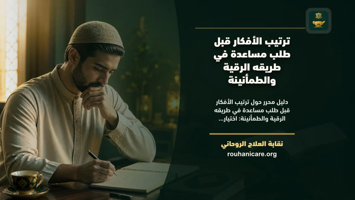 ترتيب الأفكار قبل طلب مساعدة في طريقه الرقية والطمأنينة